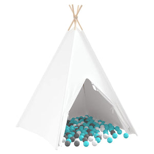 Teepee Tält Vit 120 x 120 x 150 cm Tyg och Plast