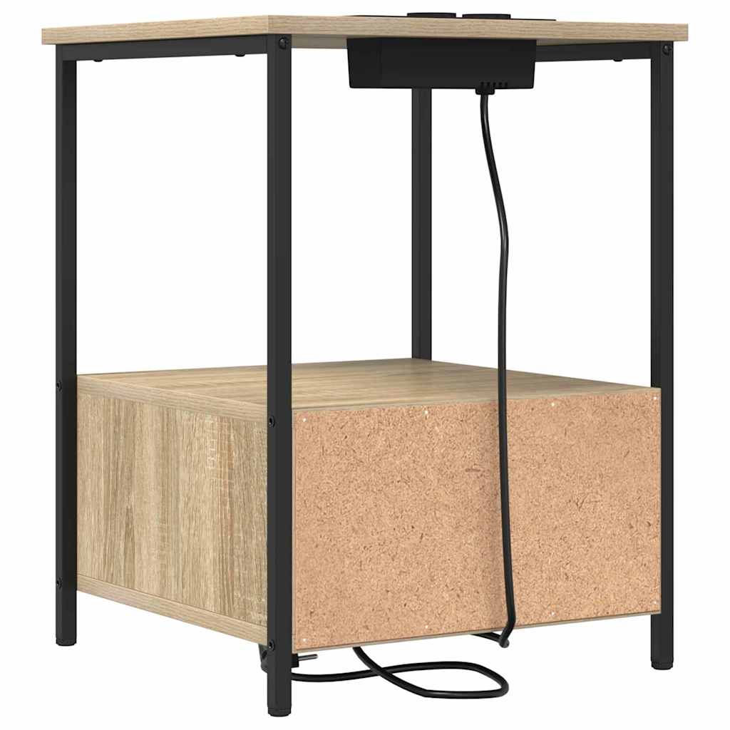 Nattduksbord 2 pcs Sonoma-ek 42 x 41 x 56 cm Konstruerat trä