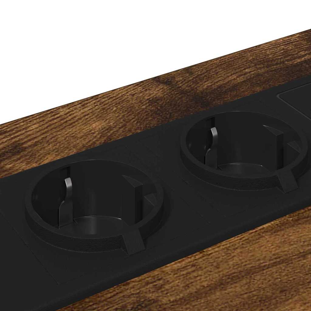 Nattduksbord 2 pcs Rökt ek 40 x 31 x 60 cm Konstruerat trä