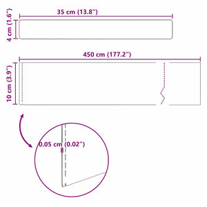 Kant för gräsmatta 4 pcs Silver 450 x 0.05 x 15 cm