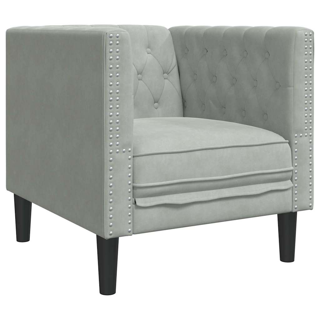 Soffa Ljusgrå 74,5 x 71 x 70,5 cm Sammet
