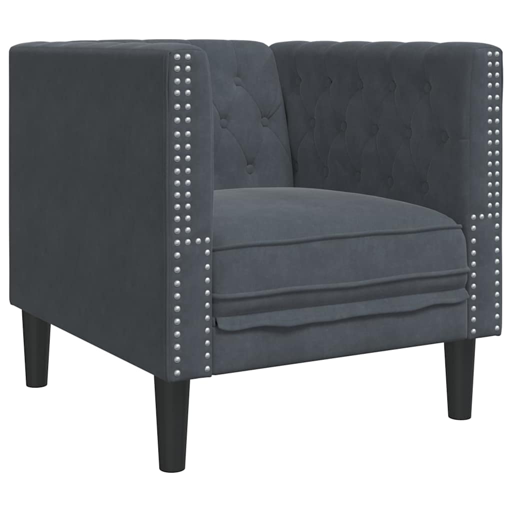 Soffa Mörkgrå 74,5 x 71 x 70,5 cm Sammet