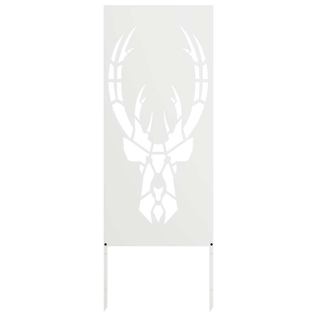 Trädgårds integritetsskärm Vit 50 x 140 cm Kallvalsat stål