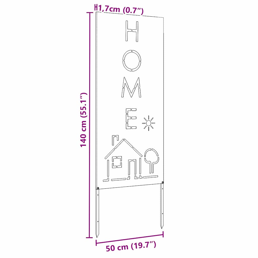 Trädgårds integritetsskärm Vit 50 x 140 cm Kallvalsat stål