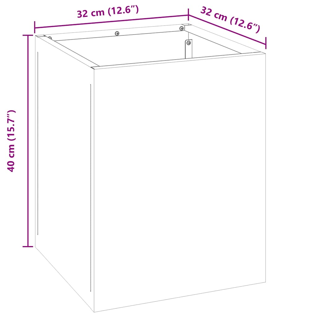 Trädgårdsplanterare Rostfritt stål 32 x 32 x 40 cm