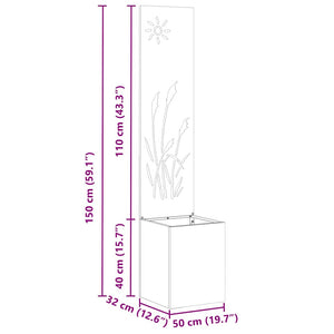 Trädgårds integritetsskärm Olivgrön 32 x 140 cm Kallvalsat stål