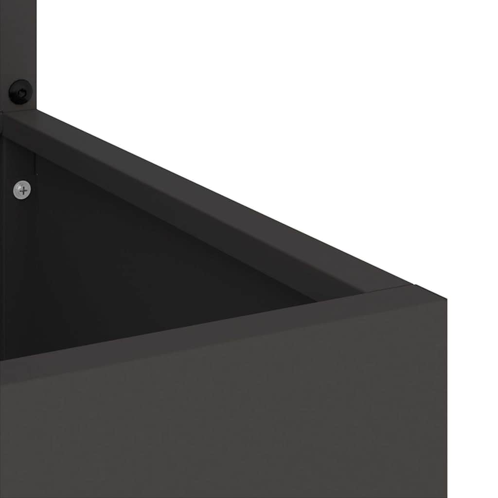 Trädgårds integritetsskärm Svart 32 x 140 cm Kallvalsat stål