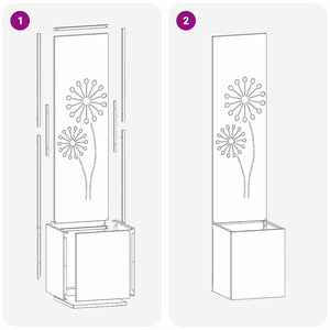 Trädgårds integritetsskärm Svart 32 x 140 cm Kallvalsat stål
