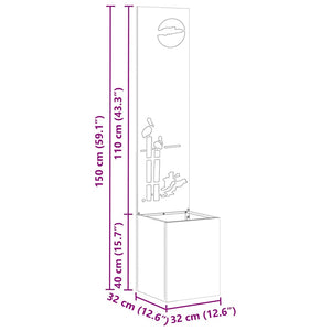 Trädgårds integritetsskärm Antracit 32 x 140 cm Kallvalsat stål