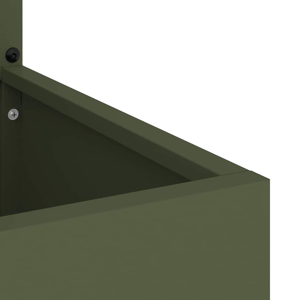 Trädgårds integritetsskärm Olivgrön 32 x 140 cm Kallvalsat stål