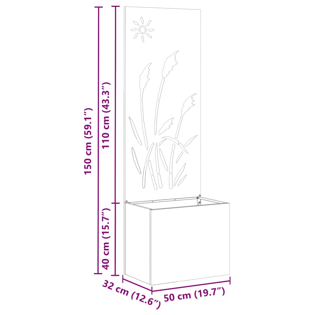Trädgårds integritetsskärm Silver 50 x 140 cm Rostfritt stål