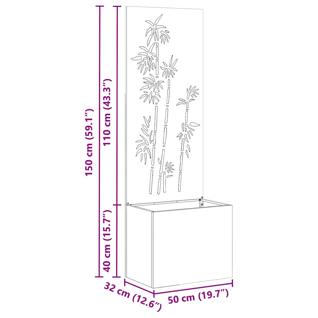 Trädgårds integritetsskärm Silver 50 x 140 cm Rostfritt stål
