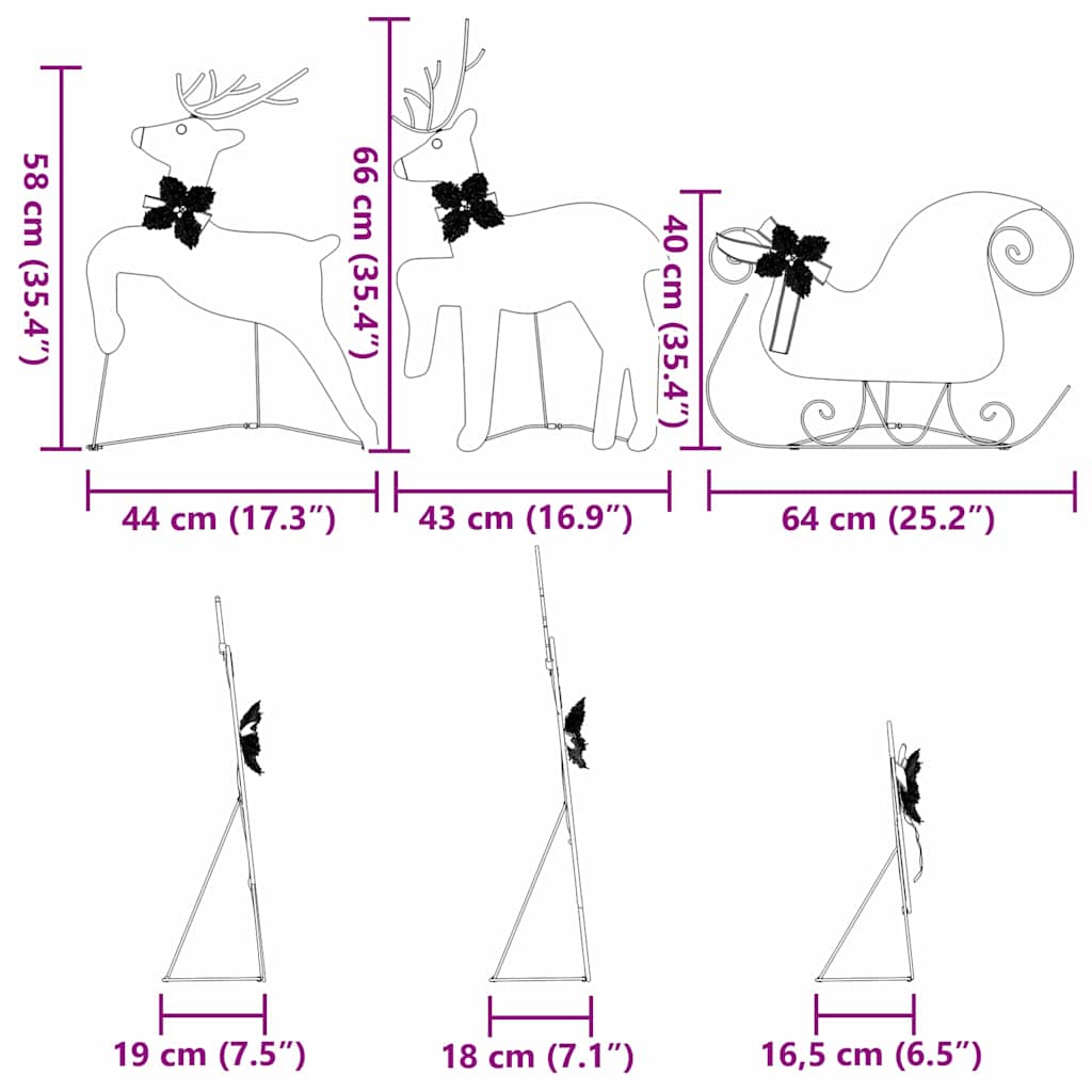 LED Renar 3 pcs Kall Vit tyg