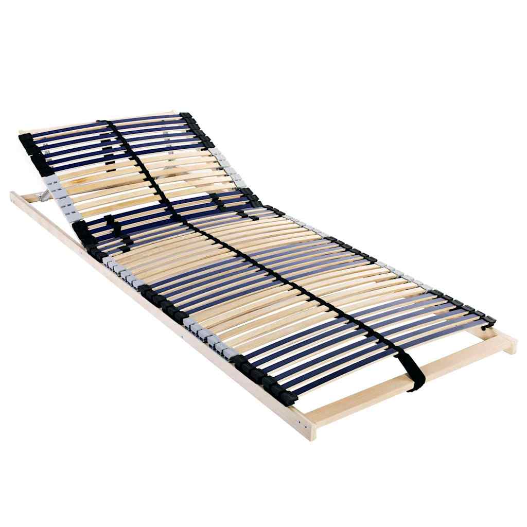 Ribbad sängbotten Brun 80 x 190 cm Massivt bokträ