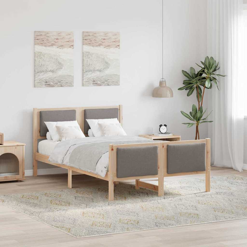 Sängram med huvudgavel Taupe 120 x 190 cm tyg