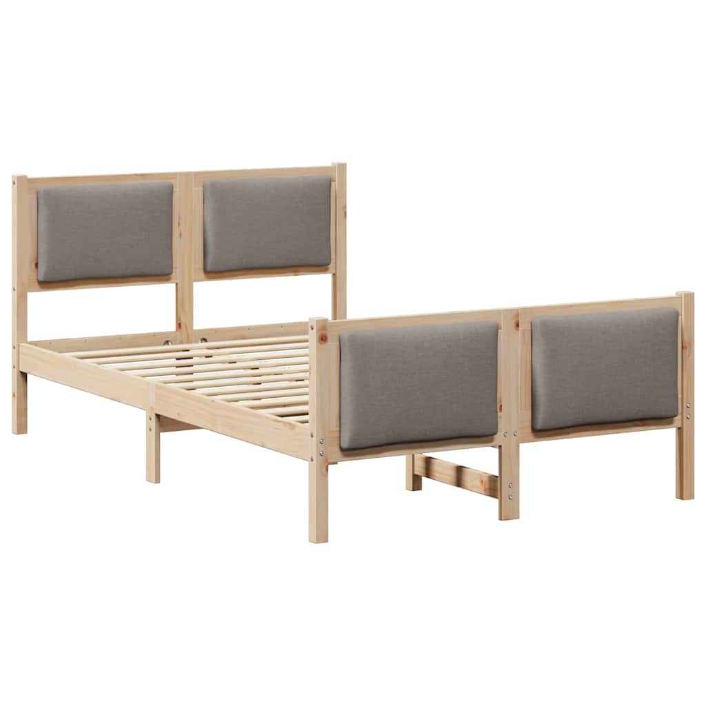 Sängram med huvudgavel Taupe 120 x 190 cm tyg