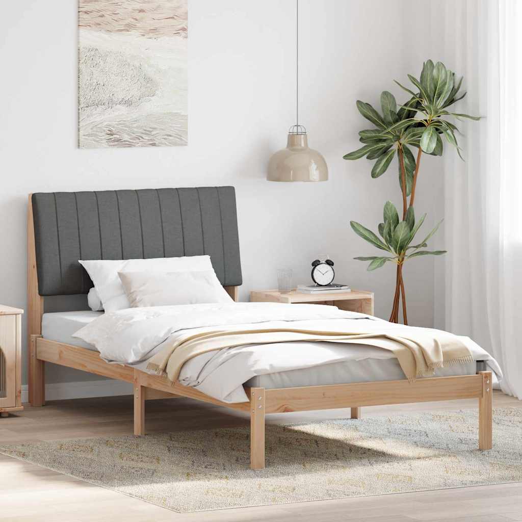 Sängram med huvudgavel Brun 100 x 200 cm Massiv furu
