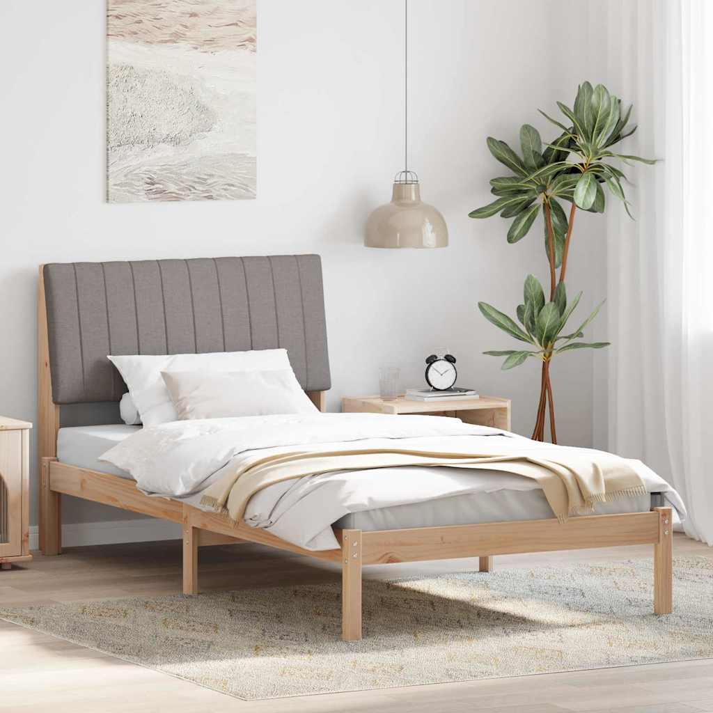 Sängram med huvudgavel Brun 100 x 200 cm Massiv furu
