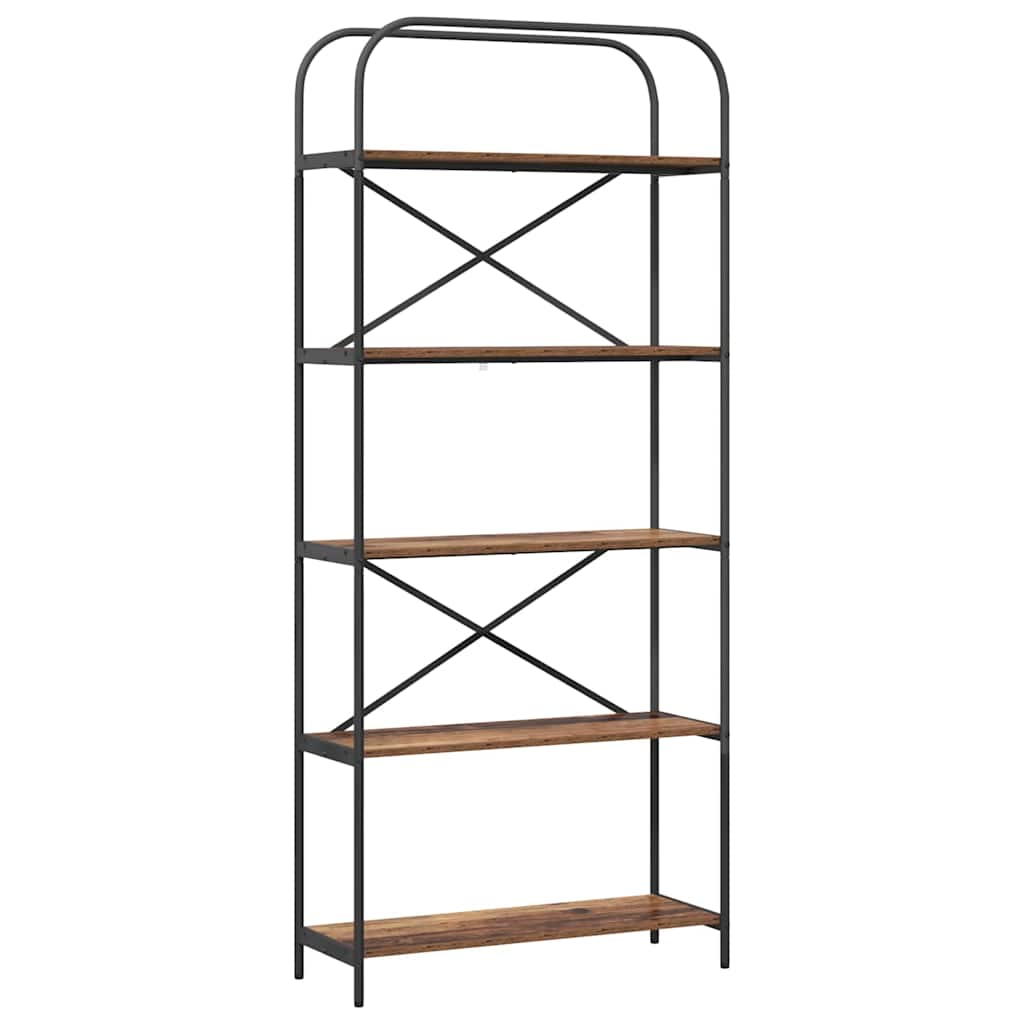 Hyllsystem 5 nivåer 80 x 30 x 183 cm Konstruerat trä