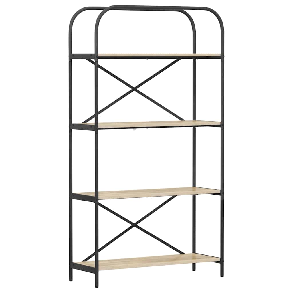 Hyllsystem 4 nivåer 80 x 30 x 146 cm Konstruerat trä Sonoma-ek