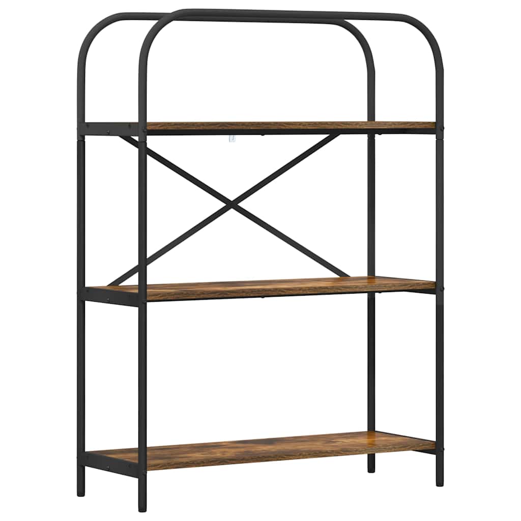 Hyllsystem 3 nivåer 80 x 30 x 109 cm Konstruerat trä Rökt ek