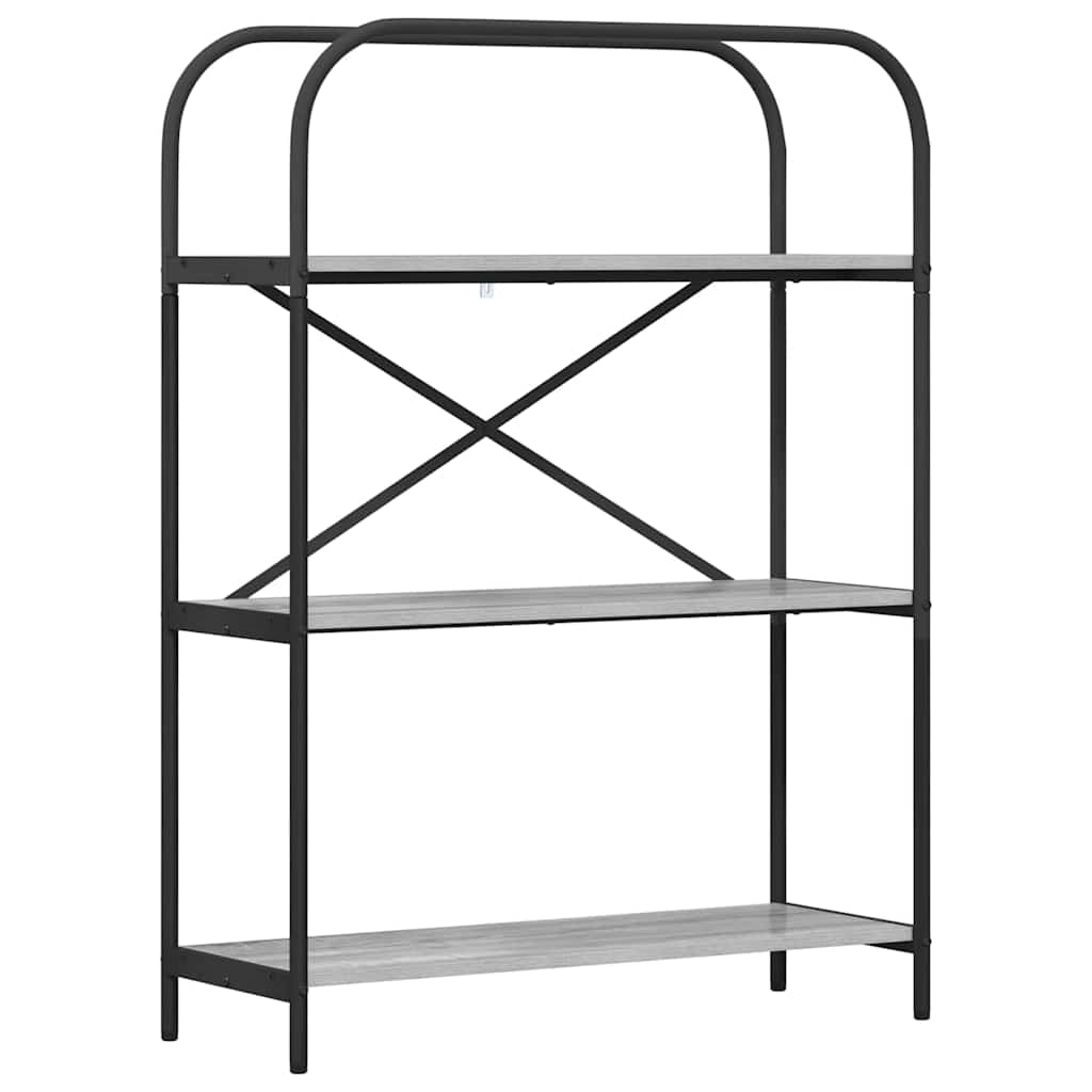 Hyllsystem 3 nivåer 80 x 30 x 109 cm Konstruerat trä Grå Sonoma
