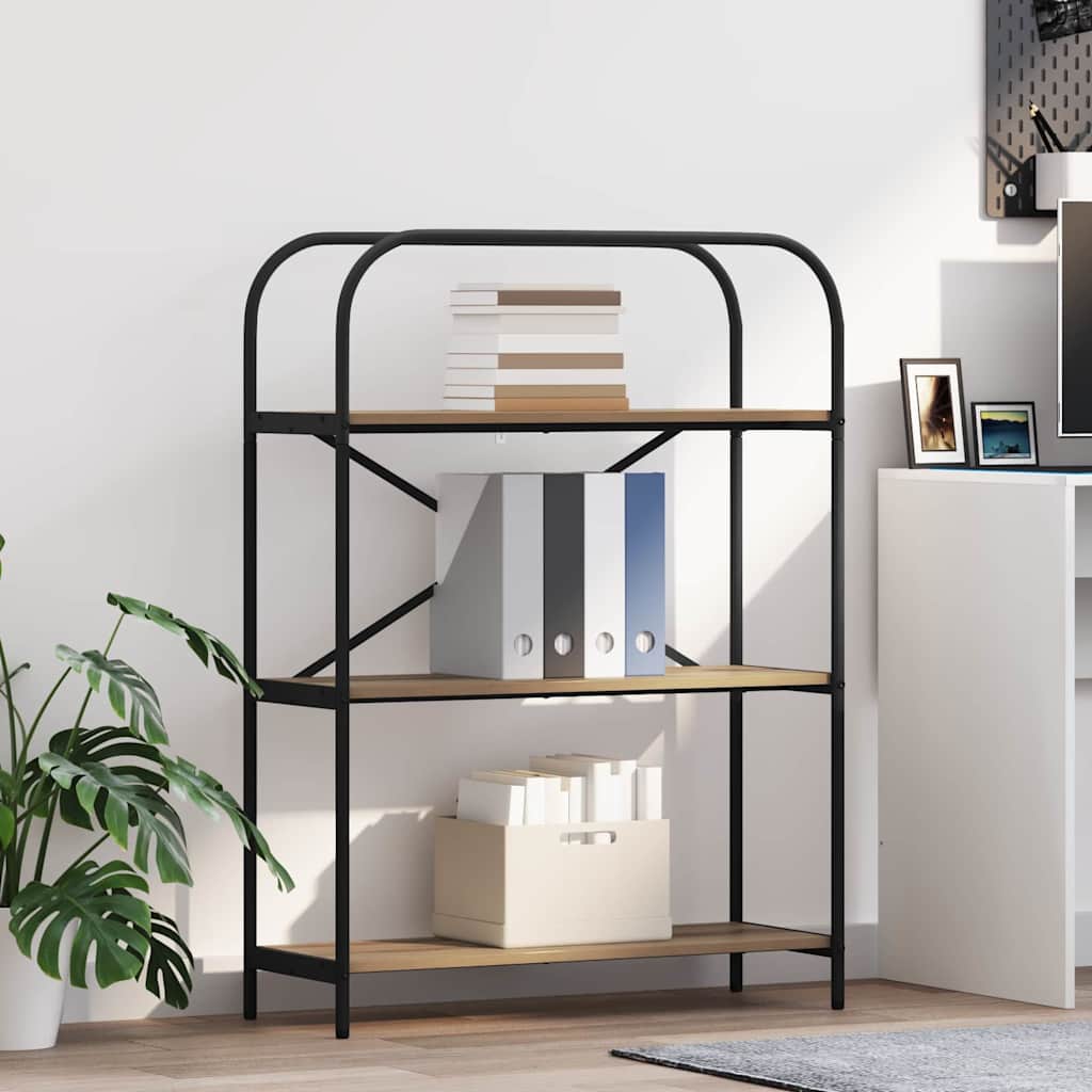 Hyllsystem 3 nivåer 80 x 30 x 109 cm Konstruerat trä Artisan Ek
