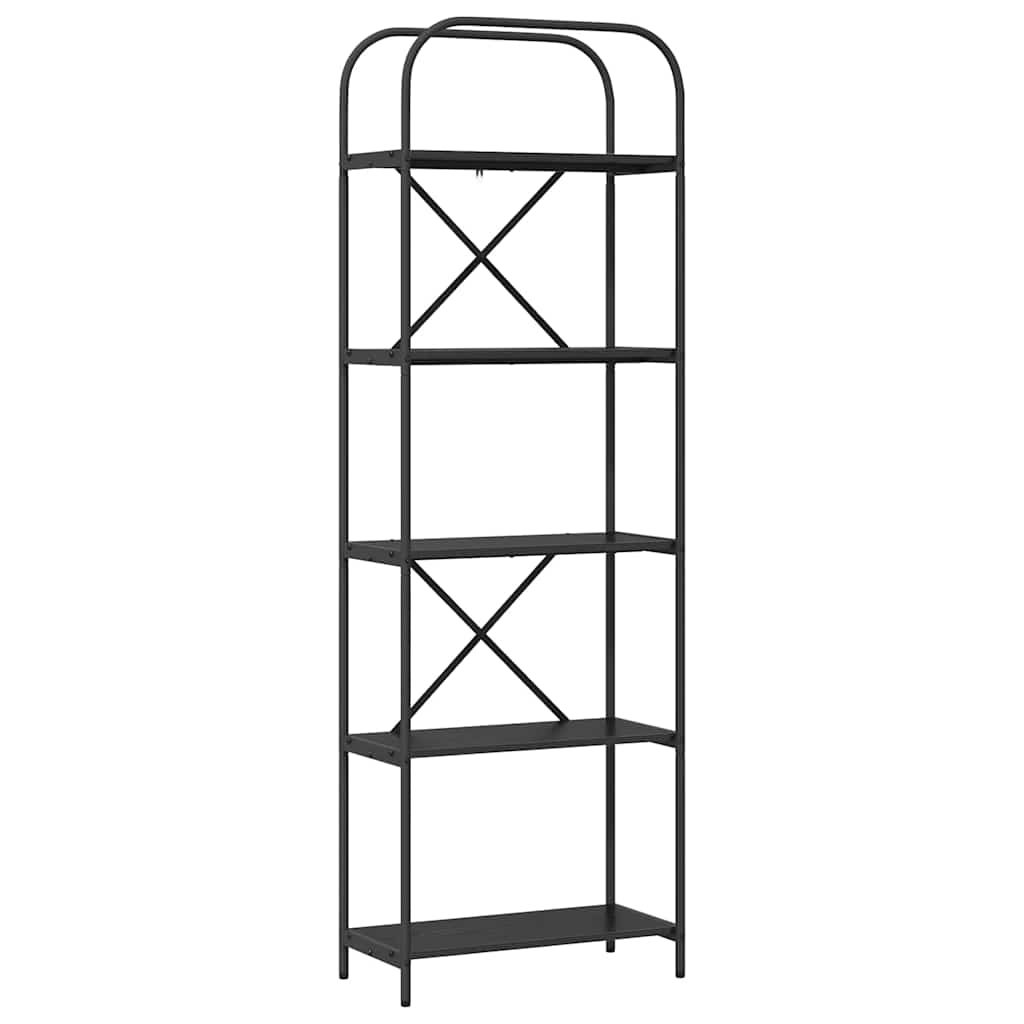Hyllsystem 5 nivåer 60 x 30 x 183 cm Konstruerat trä Svart Ek