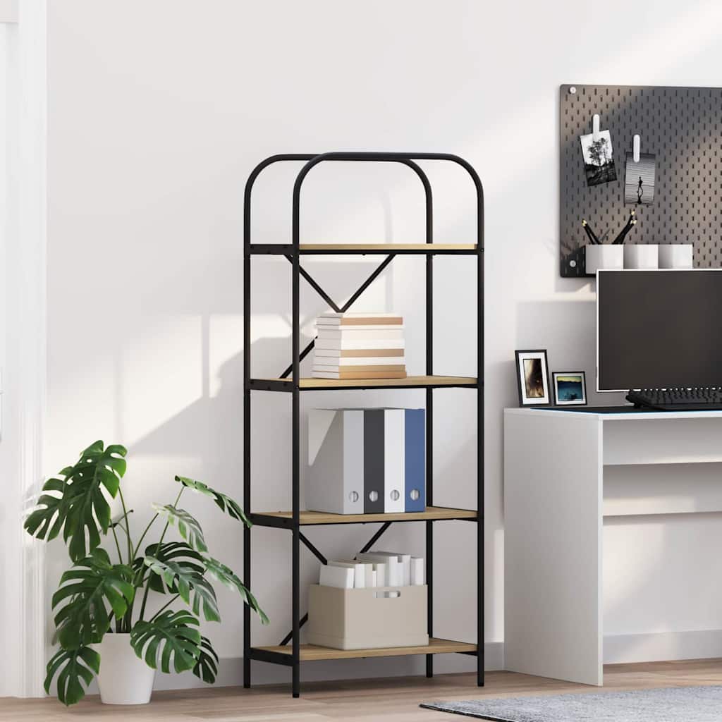 Hyllsystem 4 nivåer 60 x 30 x 146 cm Konstruerat trä Sonoma-ek