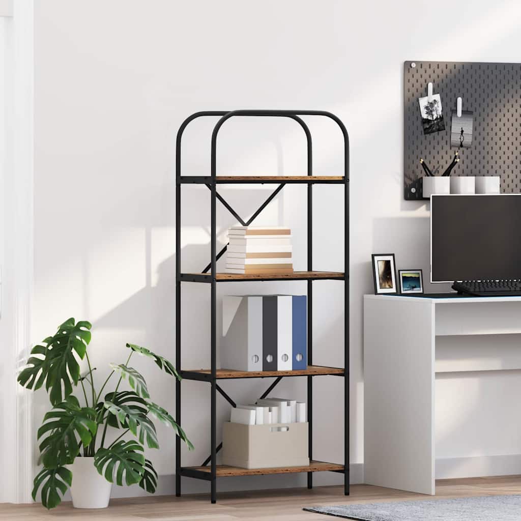 Hyllsystem 4 nivåer 60 x 30 x 146 cm Konstruerat trä