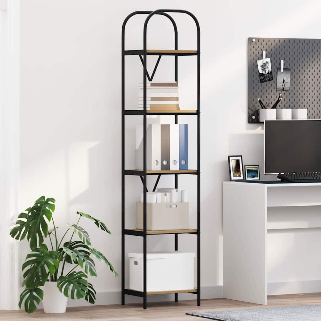 Hyllsystem 5 nivåer 40 x 30 x 183 cm Konstruerat trä Artisan Ek