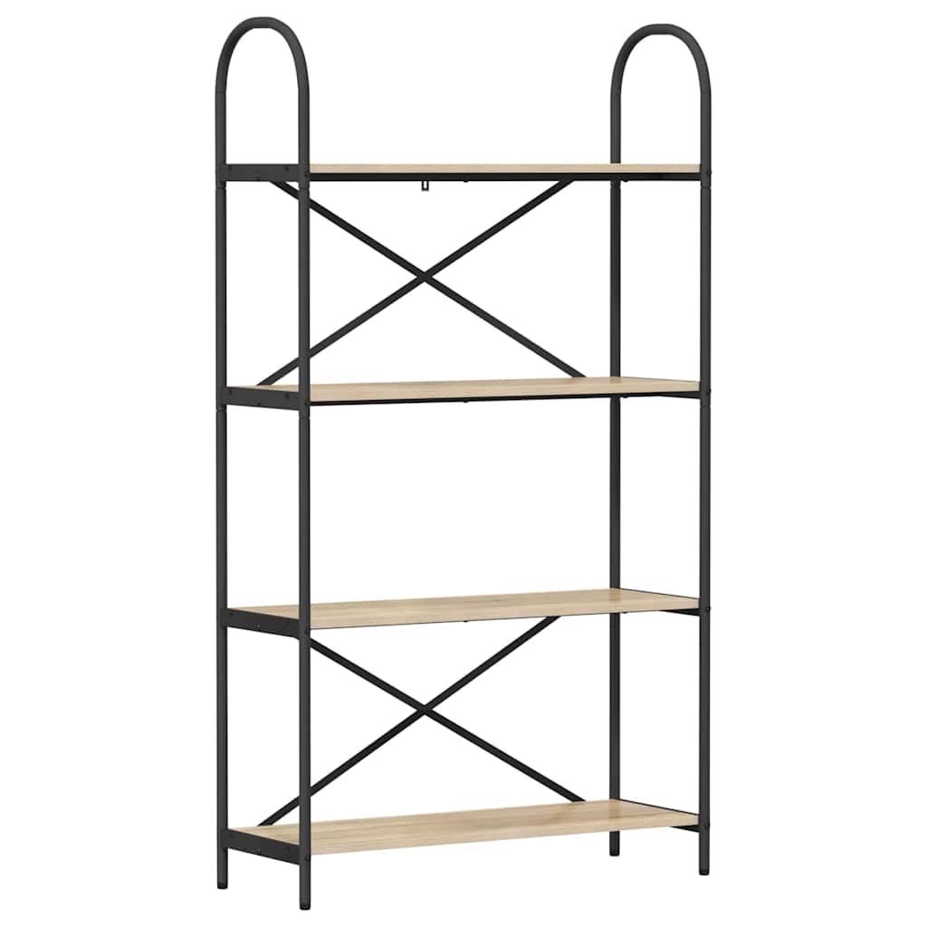 Hyllsystem 4 nivåer 80 x 30 x 146 cm Konstruerat trä Sonoma-ek