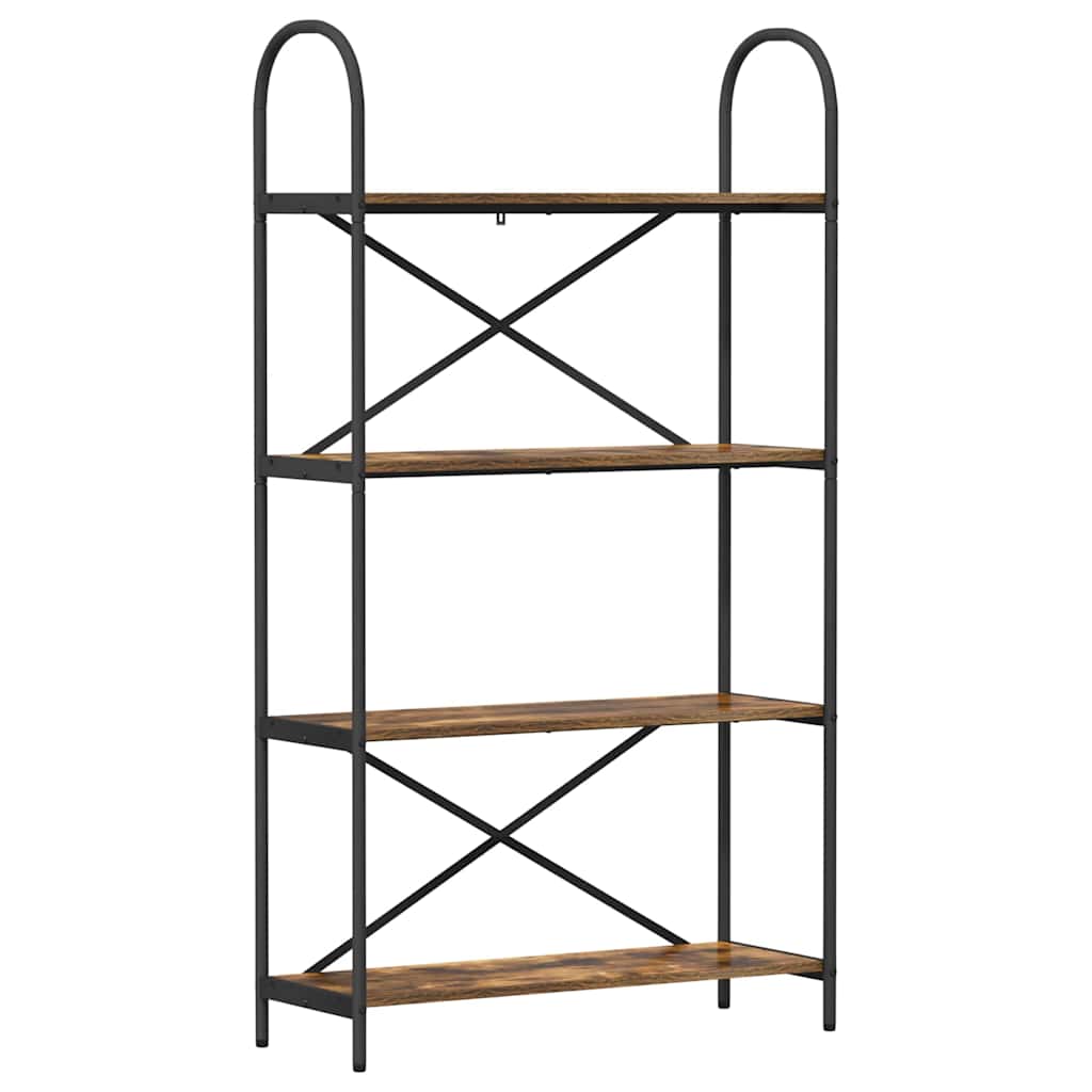 Hyllsystem 4 nivåer 80 x 30 x 146 cm Konstruerat trä Rökt ek