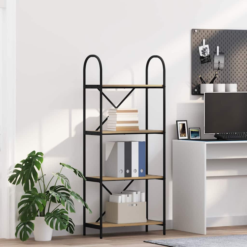 Hyllsystem 4 nivåer 60 x 30 x 146 cm Konstruerat trä Artisan Ek