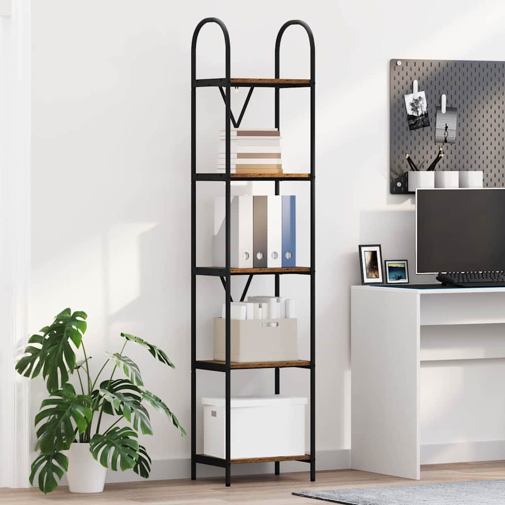 Hyllsystem 5 nivåer 40 x 30 x 183 cm Konstruerat trä