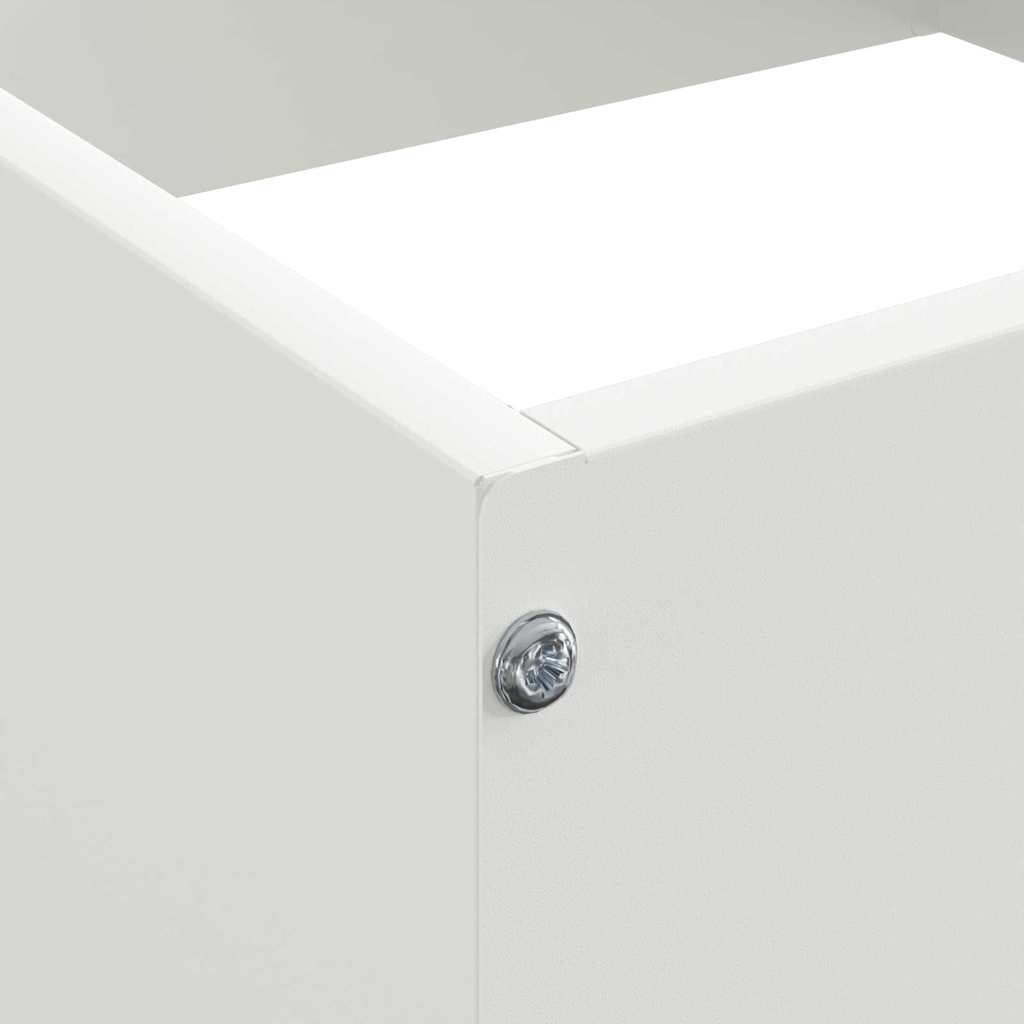 Kant för gräsmatta 6 pcs Vit 40 x 40 x 13 cm Stål