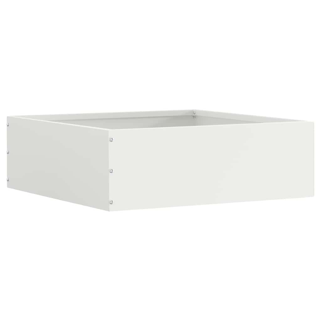 Kant för gräsmatta 6 pcs Vit 40 x 40 x 13 cm Stål