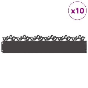 Gräskanter 10 pcs Svart 103 x 0,05 x 22 cm Stål