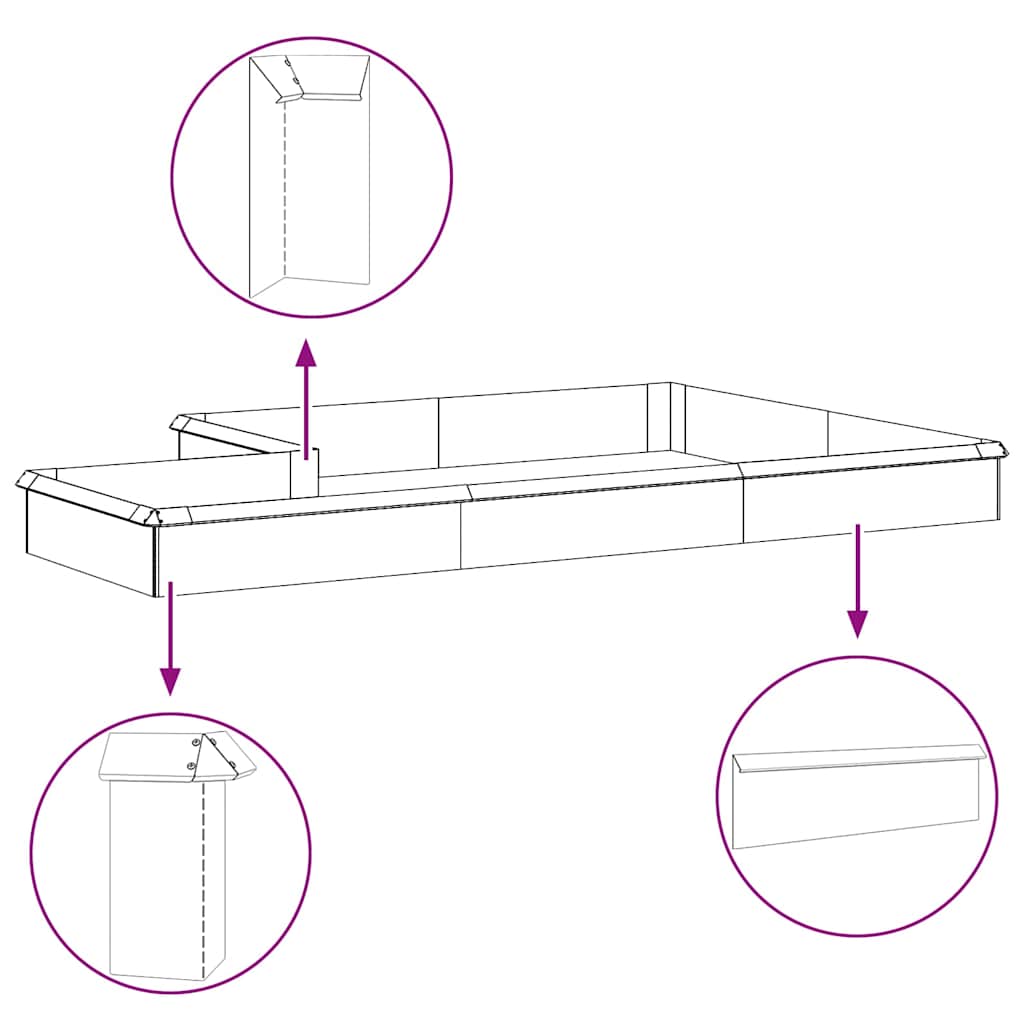 Snigelfence 4 pcs Silver 50 x 3,5 x 25 cm Galvaniserat Stål