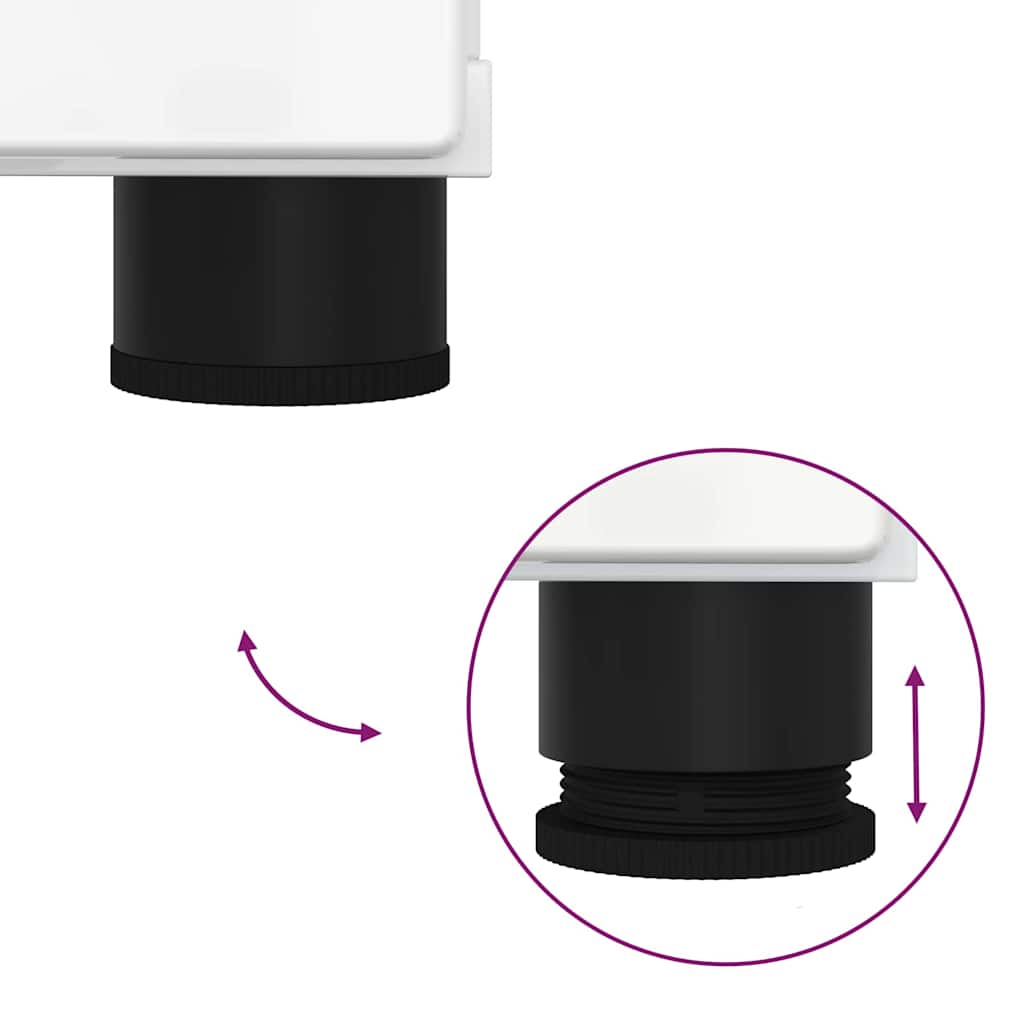 Badrumsmöbelset 2 pcs Högblanka vita Konstruerat trä & Metall