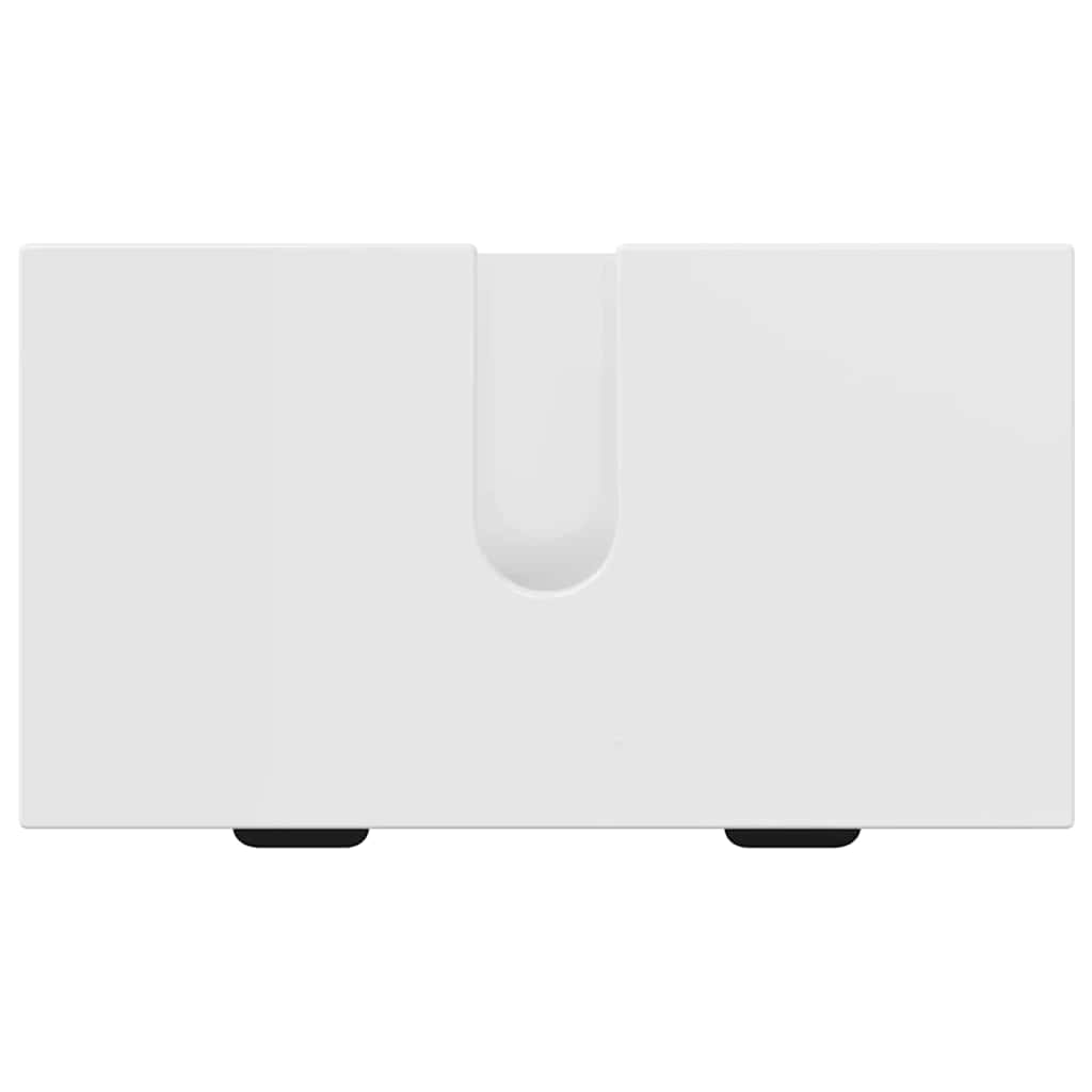 Badrumsmöbelset med låda Högblanka vita Ingenjörsträ, Metall