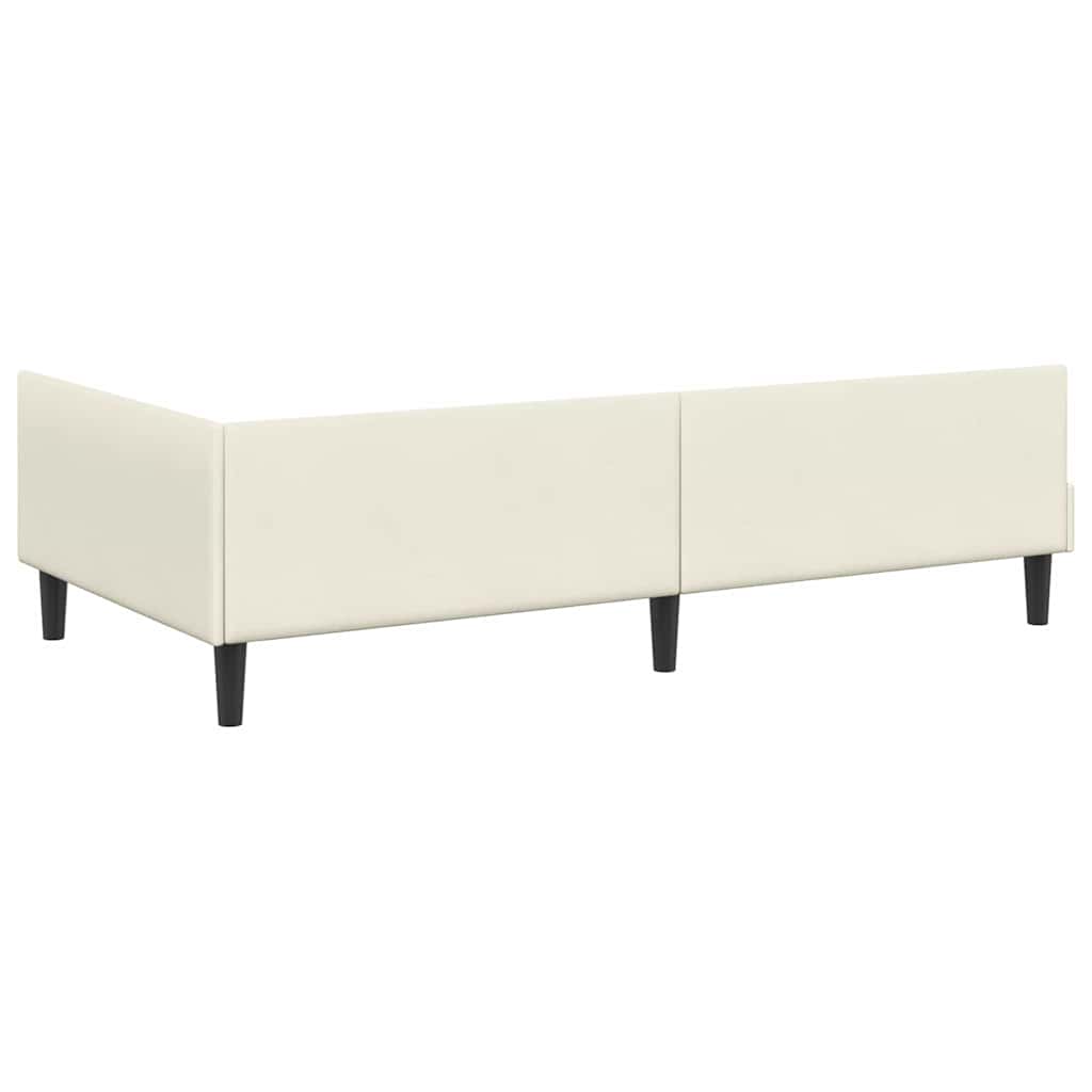 Hörn Sängram med huvudgavel Kräm 90 cm x 190 cm Sammet