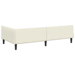 Hörn Sängram med huvudgavel Kräm 90 cm x 190 cm Sammet