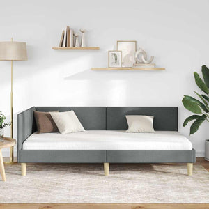 Hörn Sängram med huvudgavel Mörkgrå 80 cm x 200 cm Sammet