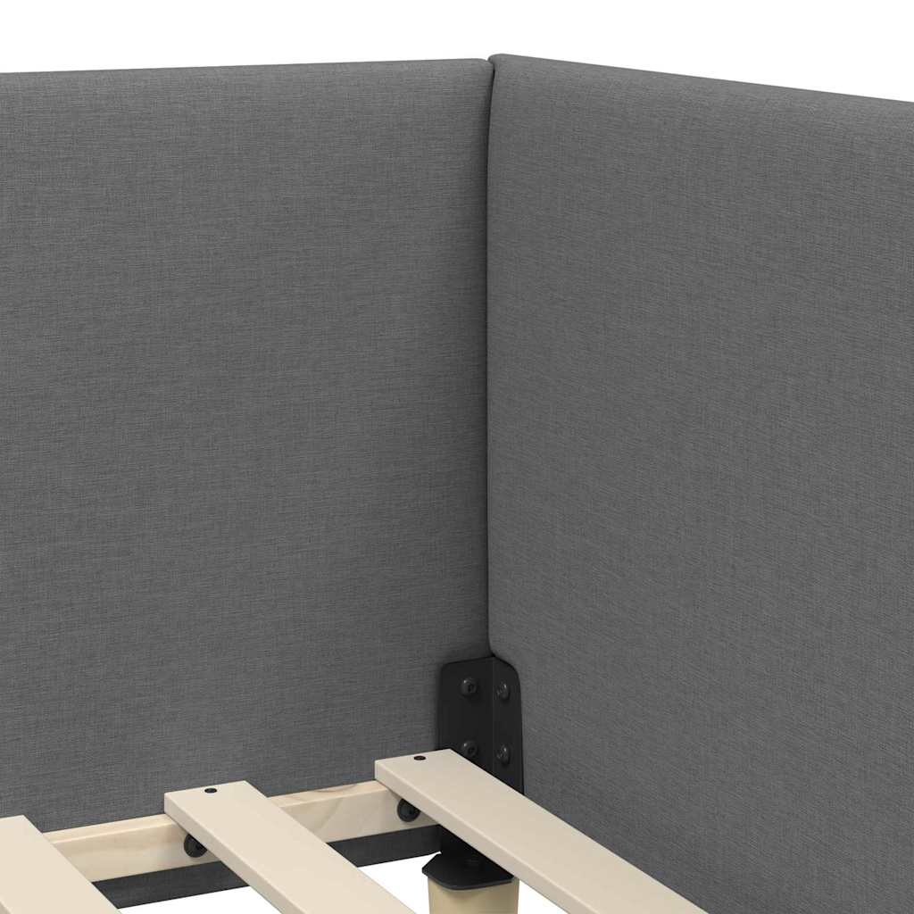 Hörn Sängram med huvudgavel Mörkgrå 90 cm x 200 cm Sammet