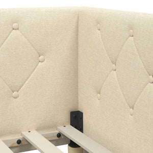 Hörn Sängram med huvudgavel Kräm 80 x 200 cm tyg