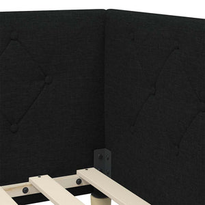 Hörn Sängram med huvudgavel Svart 90 x 200 cm tyg