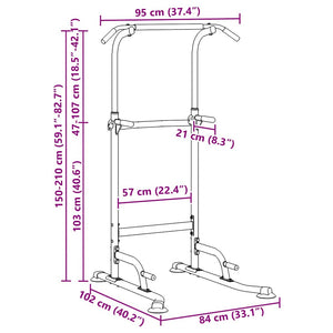 Energitorndipstation Svart 102 x 95 x 210 cm