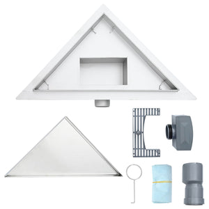 2 i 1 Triangelduschavlopp Silver 25 x 25 cm Rostfritt Stål 304