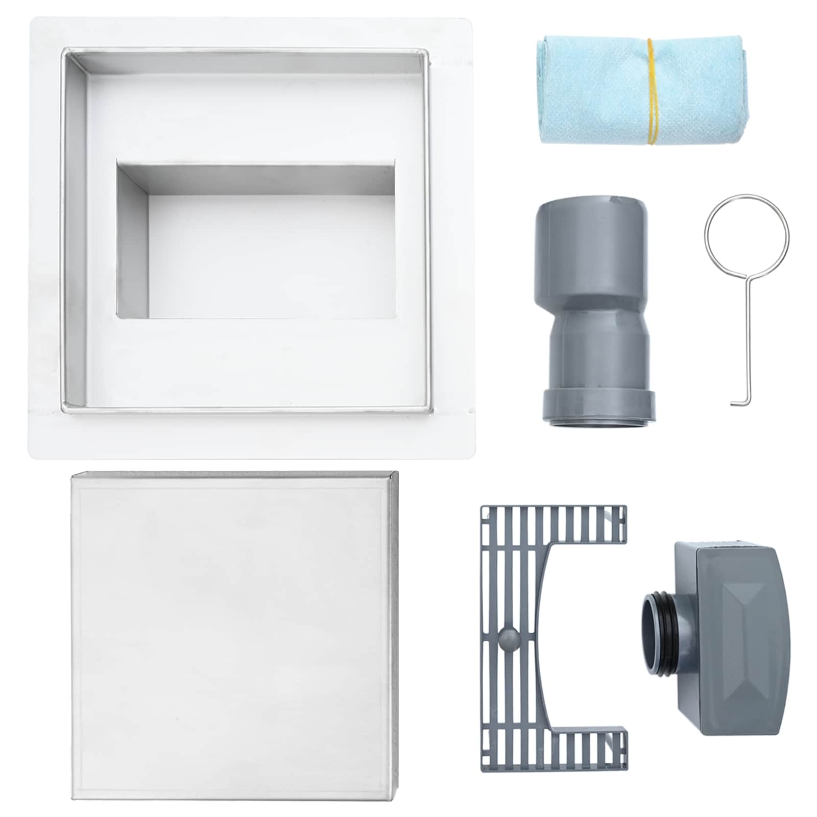 2 i 1 duschavlopp Silver 15 x 15 cm Rostfritt Stål 304